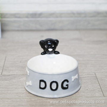 Custom Logo Printed Ceramic Pet Feeder Dog Bowl